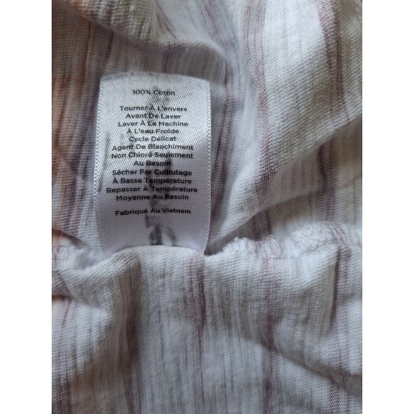 Talbots Knit Top M Orange White Pineapples Blue Stripes Short Sleeves Preppy Bea - Picture 4 of 7